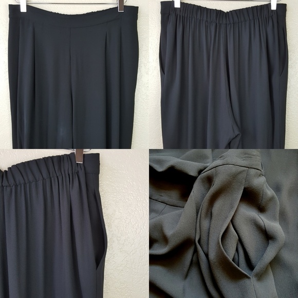 Eileen Fisher 100% Silk Slouchy Zipper Cuff Pants - Picture 4 of 8